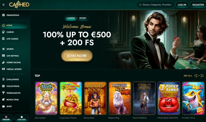 cashed home page